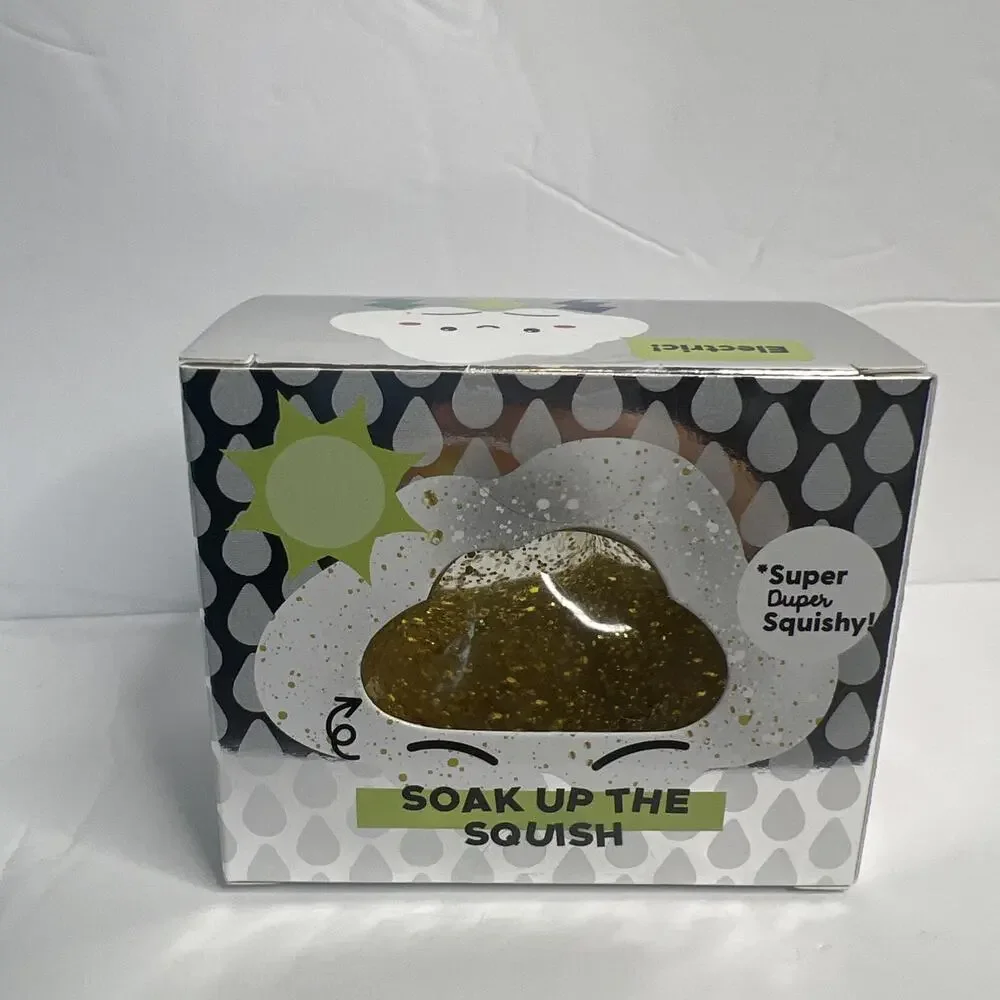 NEW J'Adore Glitter Cloud Super Duper Squishy Tactile Squeeze Toy CLEAR